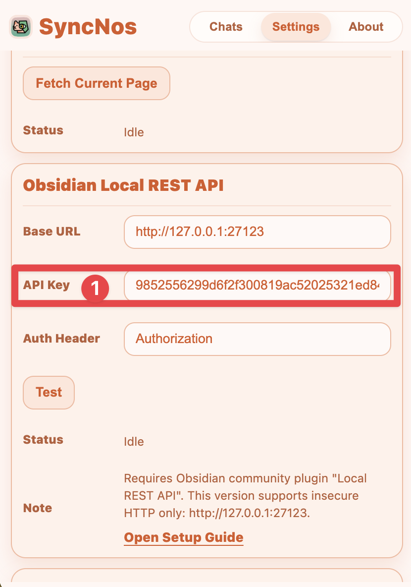 在 SyncNos 中配置 API Key